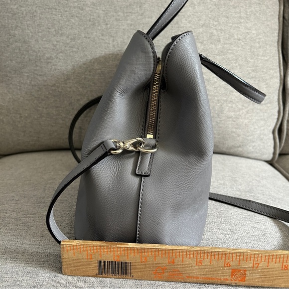 Kate Spade Laurel Way Grey Evangelie Satchel Tote Crossbody - Picture 5 of 11